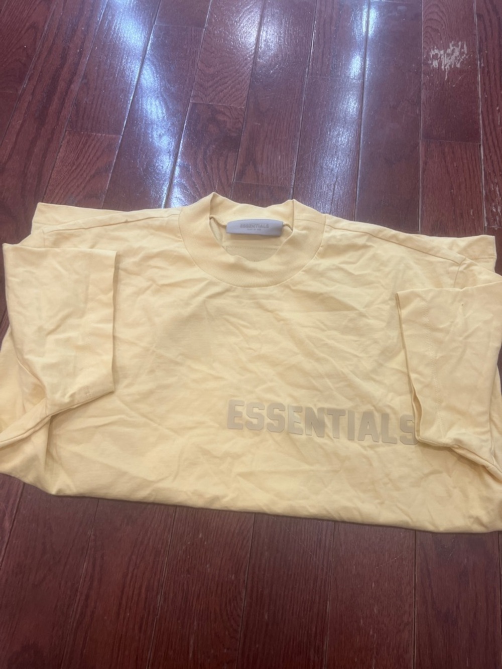 Essentials Logo Crewneck Tee in Pale Yellow